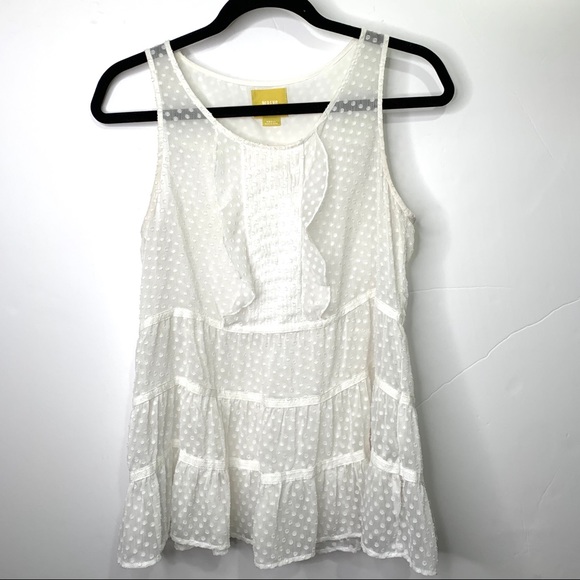 Anthropologie Tops - 🆑 5/$25 Bundle Sale Mauve Sheer Ruffle Tank Top